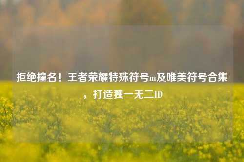 拒绝撞名!王者荣耀特殊符号m及唯美符号合集,打造独一无二ID