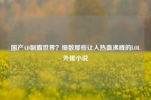 国产AD制霸世界?细数那些让人热血沸腾的LOL外援小说