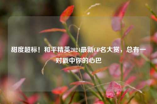 甜度超标!和平精英2024最新CP名大赏,总有一对戳中你的心巴