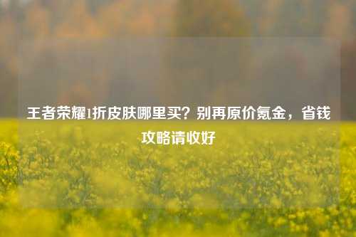 王者荣耀1折皮肤哪里买?别再原价氪金,省钱攻略请收好
