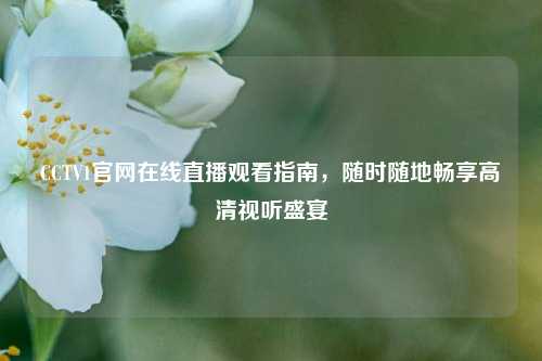 CCTV1官网在线直播观看指南，随时随地畅享高清视听盛宴