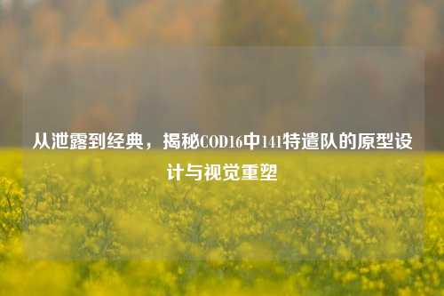 从泄露到经典,揭秘COD16中141特遣队的原型设计与视觉重塑