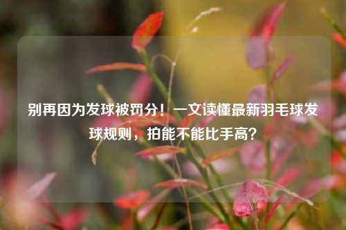 别再因为发球被罚分！一文读懂最新羽毛球发球规则，拍能不能比手高？