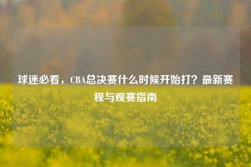 球迷必看,CBA总决赛什么时候开始打?最新赛程与观赛指南