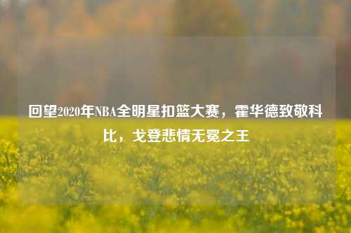 回望2020年NBA全明星扣篮大赛,霍华德致敬科比,戈登悲情无冕之王