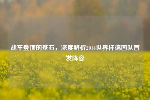 战车登顶的基石,深度解析2014世界杯德国队首发阵容