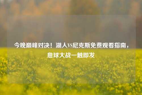 今晚巅峰对决!湖人VS尼克斯免费观看指南,詹球大战一触即发