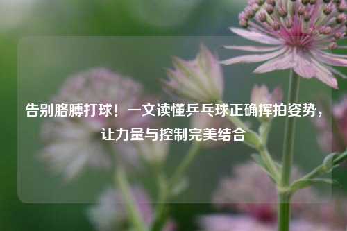 告别胳膊打球!一文读懂乒乓球正确挥拍姿势,让力量与控制完美结合