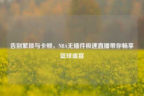 告别繁琐与卡顿，NBA无插件极速直播带你畅享篮球盛宴