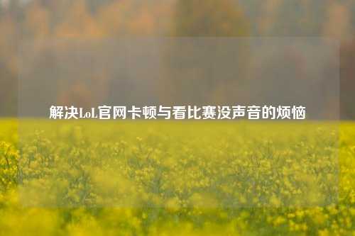 解决LoL官网卡顿与看比赛没声音的烦恼
