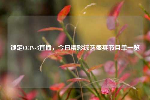 锁定CCTV-3直播,今日精彩综艺盛宴节目单一览