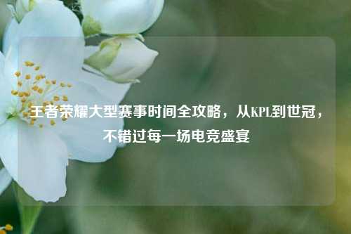 王者荣耀大型赛事时间全攻略,从KPL到世冠,不错过每一场电竞盛宴