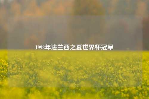 1998年法兰西之夏世界杯冠军