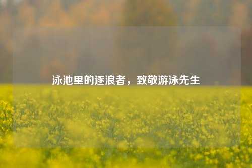 泳池里的逐浪者，致敬游泳先生