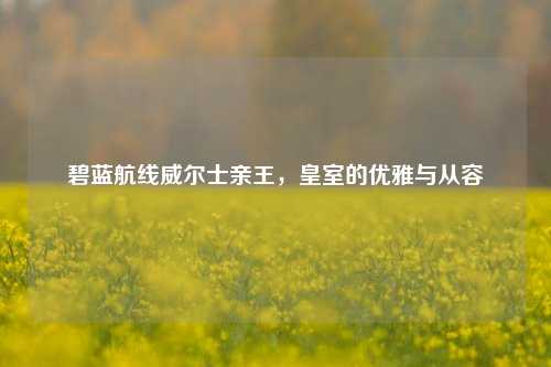 碧蓝航线威尔士亲王,皇室的优雅与从容